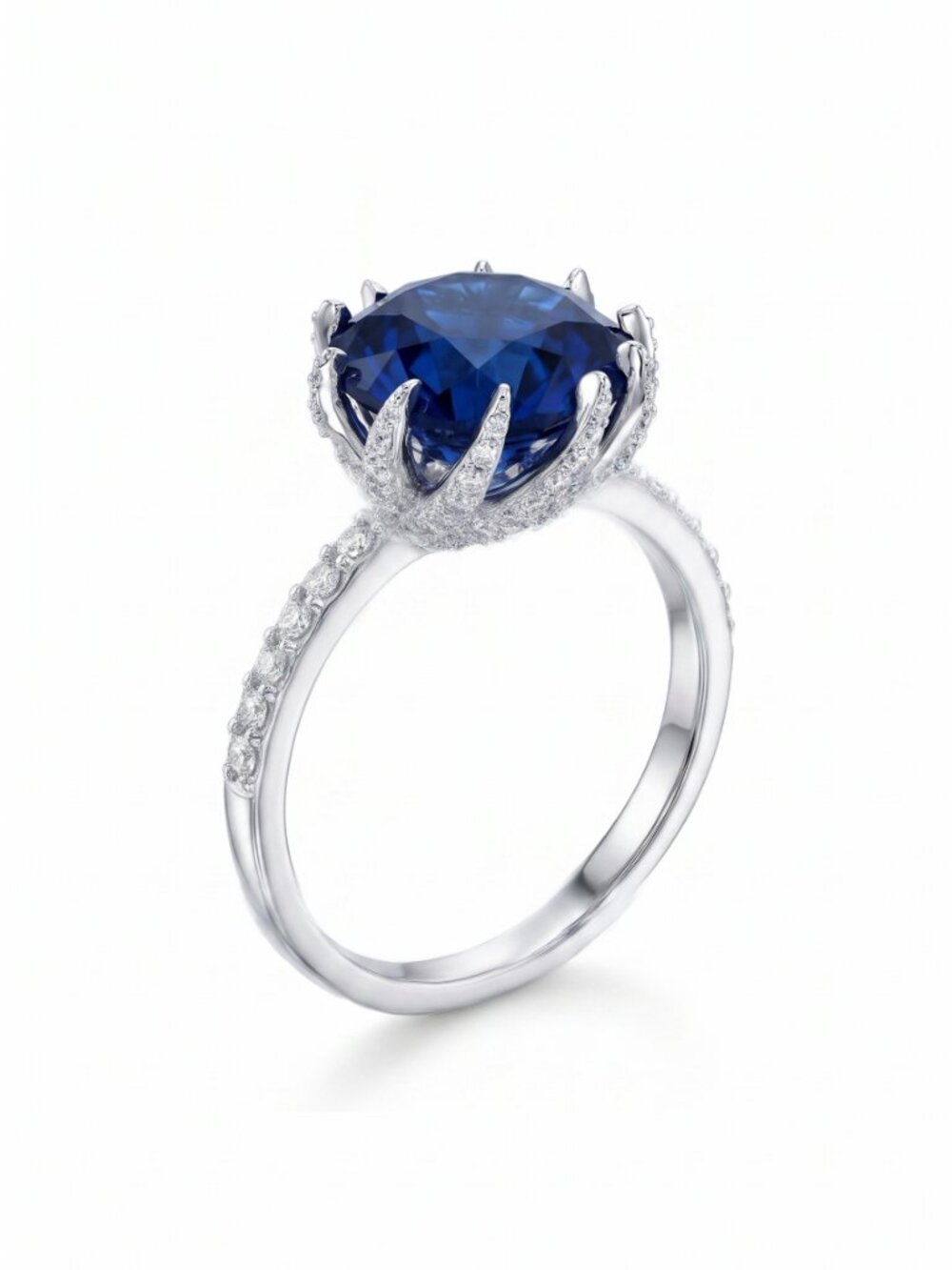 Blue Sapphire Gemstone ring, size 7, 925 Sterling Silver Charmed Aroma